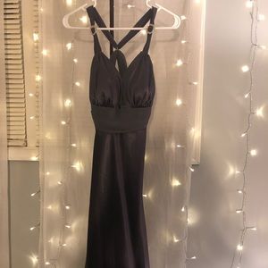 Shimmery Dark Grey Floor Length Formal Dress